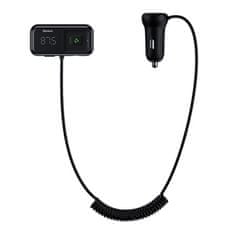 BASEUS Vysielač MP3 Bluetooth Baseus + nabíjačka S-16 (čierna)