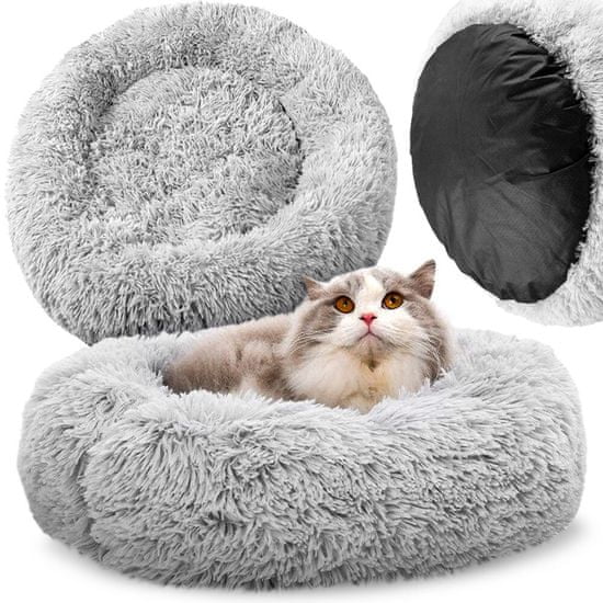 MG Fluffy Pillow pelech pre mačky a psy 60 cm, sivý