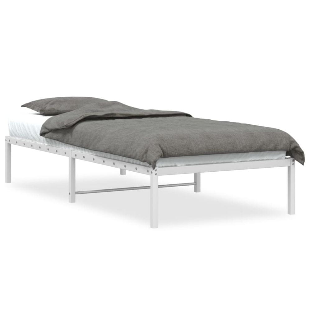 Vidaxl Kovový posteľný rám biely 90x200 cm