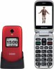 EasyPhone FS, vyklápěcí mobilní telefon 2.8" pro seniory s nabíjecím stojánkem (červená barv
