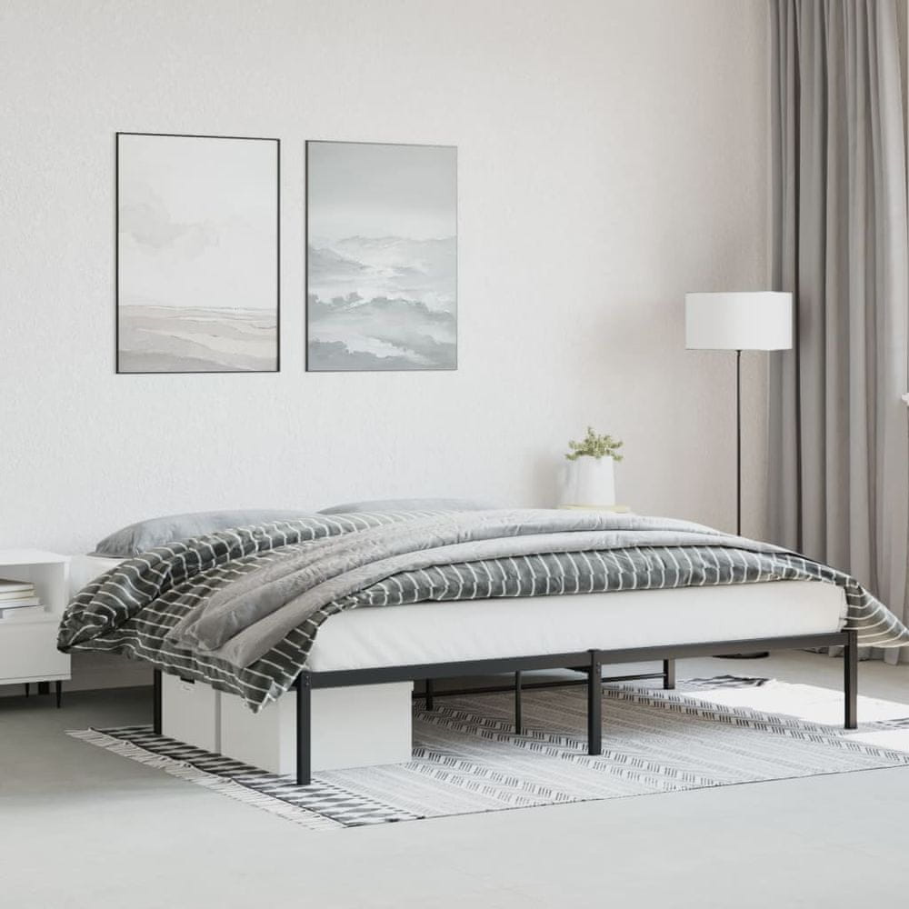 Vidaxl Kovový rám postele čierny 193x203 cm