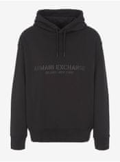 Armani Exchange Čierna pánska mikina s kapucňou Armani Exchange L
