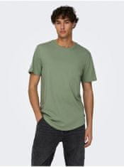 ONLY&SONS Zelené pánske basic tričko ONLY & SONS Matt Longy L