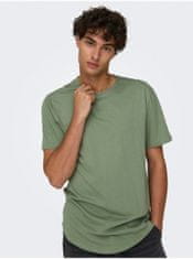ONLY&SONS Zelené pánske basic tričko ONLY & SONS Matt Longy S