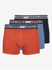 Jack&Jones Súprava troch pánskych boxeriek v modrej a oranžovej farbe Jack & Jones XL