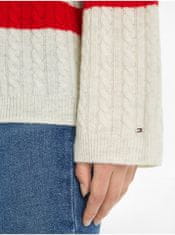 Tommy Hilfiger Béžový dámsky vlnený sveter Tommy Hilfiger S