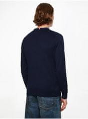 Tommy Hilfiger Tmavo modrý pánsky sveter s prímesou kašmíru Tommy Hilfiger M