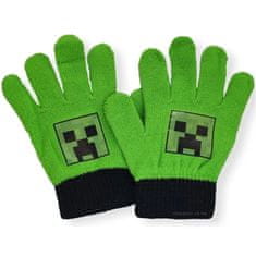 Fashion UK Detské pletené prstové rukavice Minecraft - zelené