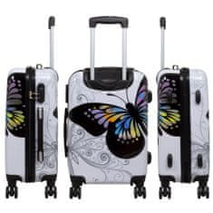 MONOPOL Sada kufrov Butterfly White 3-set