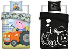 BrandMac Peppa Pig Tractor svieti v tme Detská posteľná bielizeň 100x135cm, 40x60cm