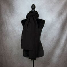 VegaLM Zimný šál z Merino vlny v čiernej farbe, Vyrobený na Slovensku