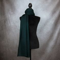 VegaLM Zimný šál z Merino vlny v tmavo zelenej farbe, Vyrobený na Slovensku