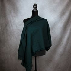 VegaLM Zimný šál z Merino vlny v tmavo zelenej farbe, Vyrobený na Slovensku