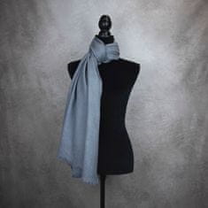 VegaLM Zimný šál z Merino vlny v šedej farbe, Vyrobený na Slovensku