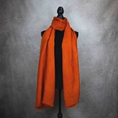 VegaLM Zimný šál z Merino vlny v oranžovej farbe, Vyrobený na Slovensku