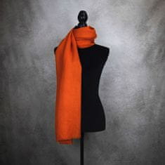 VegaLM Zimný šál z Merino vlny v oranžovej farbe, Vyrobený na Slovensku