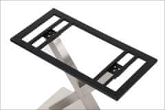 STEMA Dvojitá kovová stolová podnož SH-3007-1/S, brúsená nehrdzavejúca oceľ, 70x40x72,5 cm, pre kanceláriu, hotel a reštauráciu