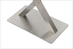 STEMA Dvojitá kovová stolová podnož SH-3007-1/S, brúsená nehrdzavejúca oceľ, 70x40x72,5 cm, pre kanceláriu, hotel a reštauráciu