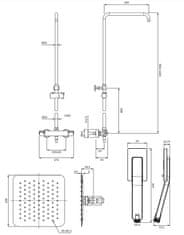 Omnires Uni termostatický sprchový stĺp chróm /cr/ (Y1244XMCR)
