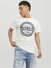 Jack&Jones Pánske tričko JJEJEANS Standard Fit 12232972 Cloud Dancer (Veľkosť M)