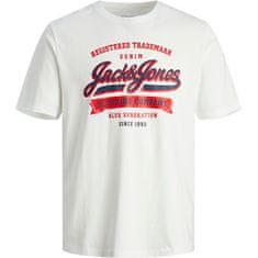 Jack&Jones Pánske tričko JJELOGO Standard Fit 12246690 Cloud Dancer (Veľkosť M)
