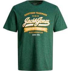 Jack&Jones Pánske tričko JJELOGO Standard Fit 12246690 Dark Green (Veľkosť M)