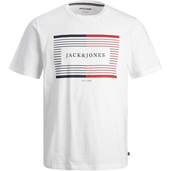 Jack&Jones Pánske tričko JJCYRUS Standard Fit 12247810 White
