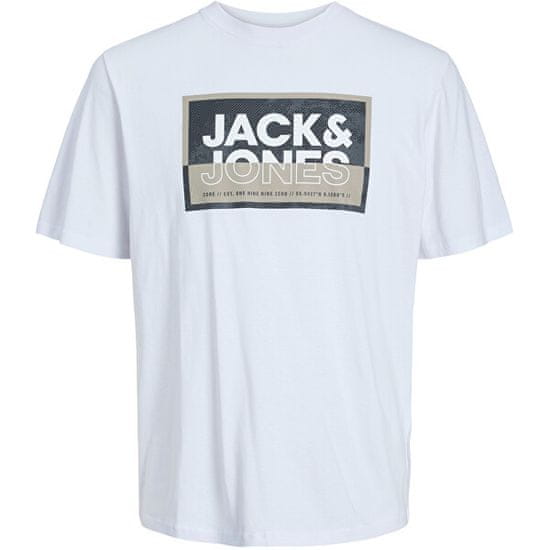 Jack&Jones Pánske tričko JCOLOGAN Standard Fit 12253442 White