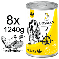 Bosman konzerva pre dospelých psov s hydinou 8x1240g