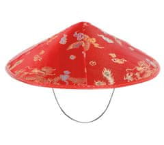 Guirca Čínsky klobúk červený s potlačou