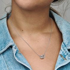 Pandora Slušivý strieborný náhrdelník s krúžkami Signature 392736C01-45