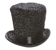 Guirca Dámsky mini klobúk čierny trblietavý