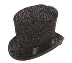 Guirca Dámsky mini klobúk čierny trblietavý
