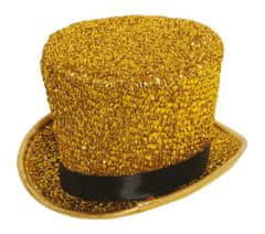 Guirca Dámsky mini klobúk zlatý trblietavý