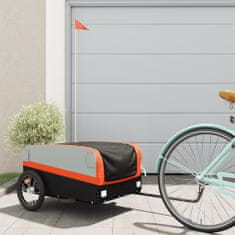 Vidaxl Vozík za bicykel, čierno oranžový 45 kg, železo