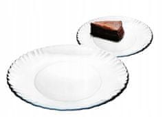 Galicja Plytký sklenený dezertný tanier biely 19 cm