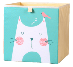 Dream Creations Látkový box na hračky mačka tyrkysový 33x33x33 cm