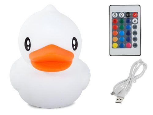 Verk  24082 Nočná RGB lampička dotyková kačička USB 1200mAh s diaľkovým ovládaním