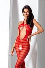 Passion Passion Bodystocking (BS081), červené šaty sieťované