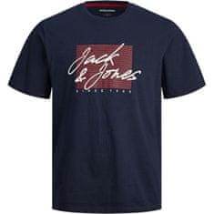 Jack&Jones Plus Pánske tričko JJZURI Standard Fit 12254910 Navy Blazer (Veľkosť 7XL)
