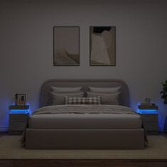 Vidaxl Nočné stolíky s LED svetlami 2 ks betónovo sivé 35x39x55 cm