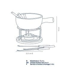 Kela Syrové fondue - NATURA 10-dielne keramika, nerez, chróm, buk -