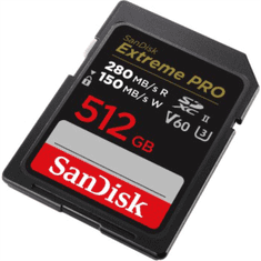 SanDisk Extreme PRO 512 GB V60 UHS-II SD karty, 280/150 MB/s, V60, C10, UHS-II