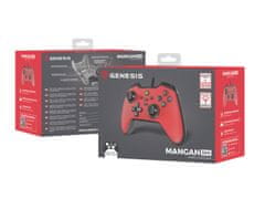 Genesis Drôtový gamepad MANGAN 300, pre PC/Switch/Mobil, červený