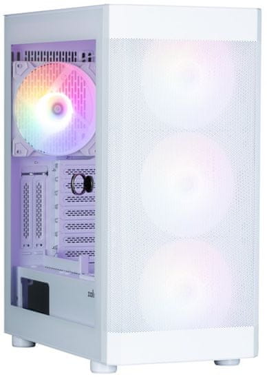 Zalman skriňa i4 TG / Middle Tower / 4x 140 mm RBG LED fan / 2x USB 3.0 / 1x USB 2.0 / mesh panel / tvrdené sklo / biela