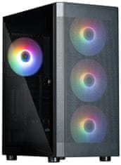 Zalman skriňa i4 TG / Middle Tower / 4x 140 mm RBG LED fan / 2x USB 3.0 / 1x USB 2.0 / mesh panel / tvrdené sklo / čierna