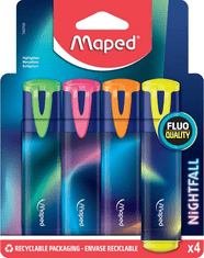 Maped Zvýrazňovače Fluo Peps Nightfall 4 farby