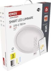 EMOS Chytré LED svítidlo GoSmart, přisazené, kruhové, 45W, CCT, stmívatelné, Wi-Fi