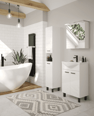Deftrans Kúpeľňová skrinka so stojatým umývadlom biela 55 cm