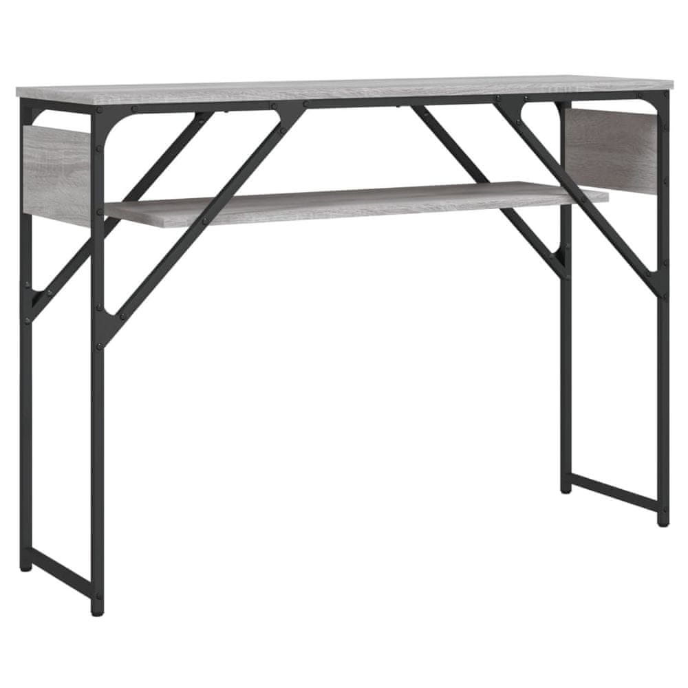 Vidaxl Konzolový stolík s policou sivý sonoma 105x30x75 cm komp. drevo